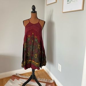 Free People Intimacy Slip Dress Red Floral Size Large